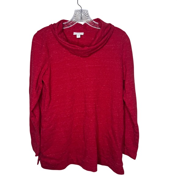 J.Jill Sweaters - J Jill Red Heathered Long Sleeve Cowl Neck Tunic Top Size S
